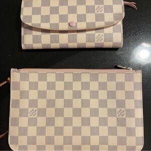 Louis Vuitton wallet and pouch bundle. No callouts.